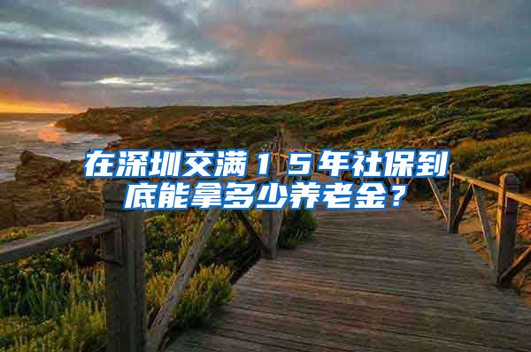 在深圳交满１５年社保到底能拿多少养老金？