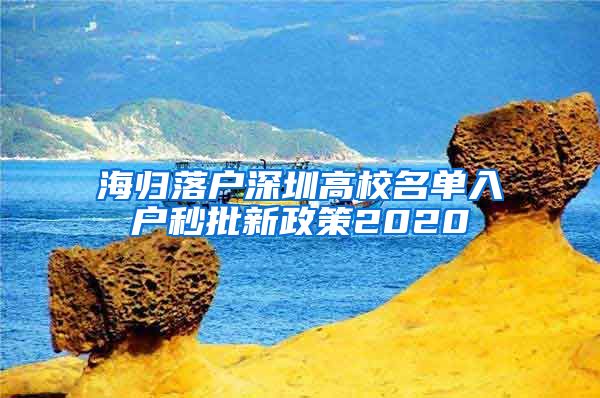 海归落户深圳高校名单入户秒批新政策2020