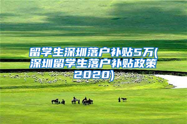 留学生深圳落户补贴5万(深圳留学生落户补贴政策2020)