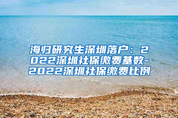 海归研究生深圳落户：2022深圳社保缴费基数-2022深圳社保缴费比例