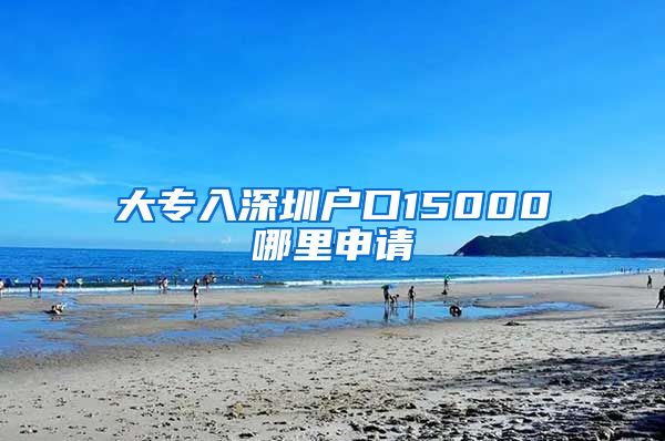 大专入深圳户口15000哪里申请