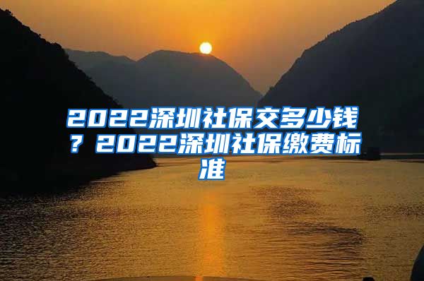 2022深圳社保交多少钱？2022深圳社保缴费标准