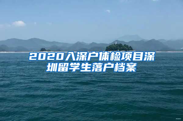 2020入深户体检项目深圳留学生落户档案