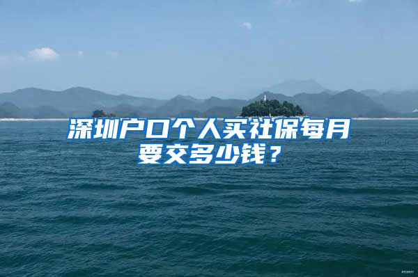 深圳户口个人买社保每月要交多少钱？