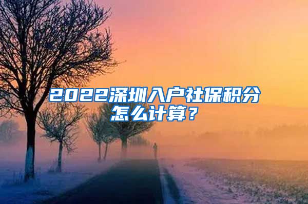 2022深圳入户社保积分怎么计算？