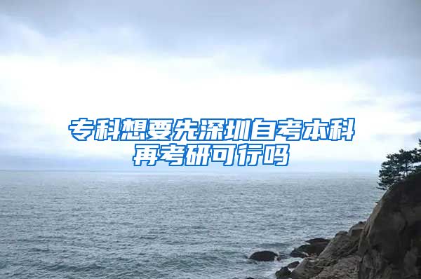 专科想要先深圳自考本科再考研可行吗