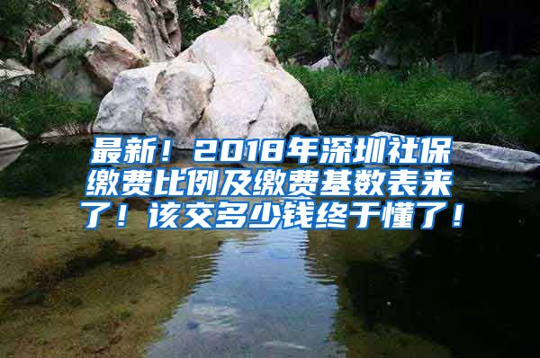 最新！2018年深圳社保缴费比例及缴费基数表来了！该交多少钱终于懂了！