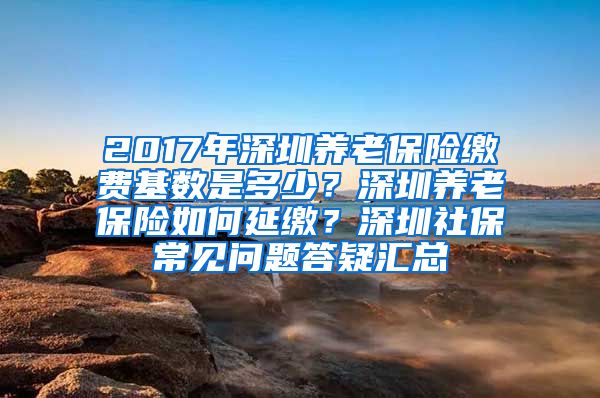 2017年深圳养老保险缴费基数是多少？深圳养老保险如何延缴？深圳社保常见问题答疑汇总