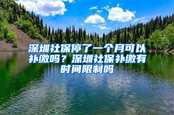 深圳社保停了一个月可以补缴吗？深圳社保补缴有时间限制吗