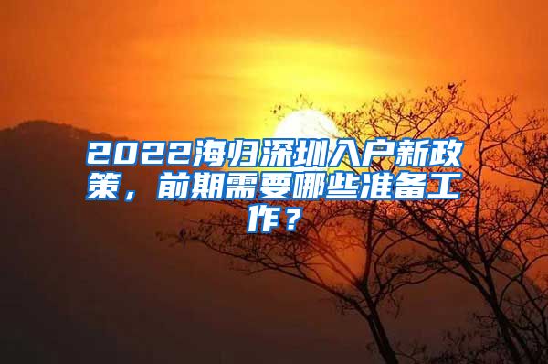 2022海归深圳入户新政策，前期需要哪些准备工作？