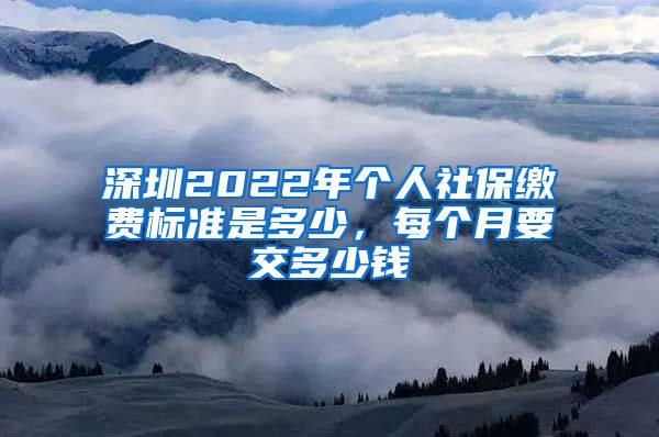 深圳2022年个人社保缴费标准是多少，每个月要交多少钱