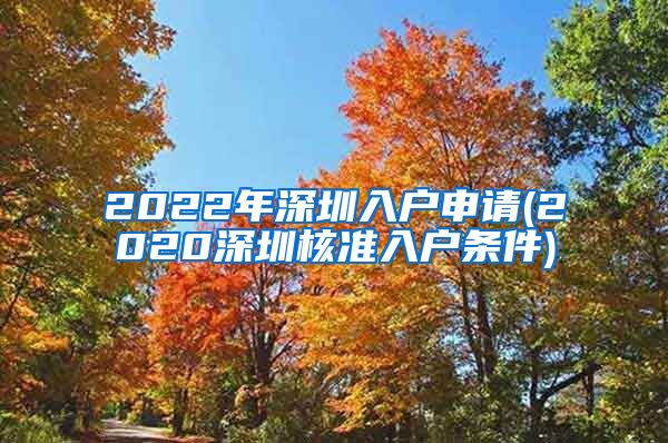 2022年深圳入户申请(2020深圳核准入户条件)