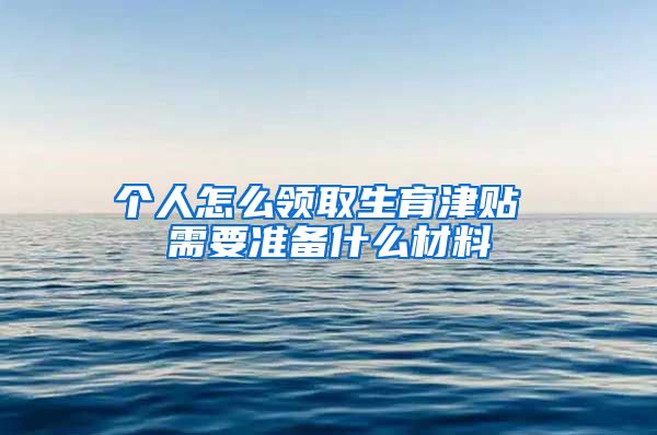 个人怎么领取生育津贴 需要准备什么材料