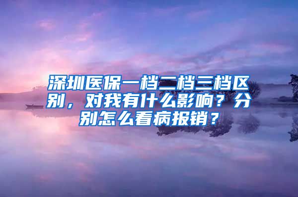 深圳医保一档二档三档区别，对我有什么影响？分别怎么看病报销？