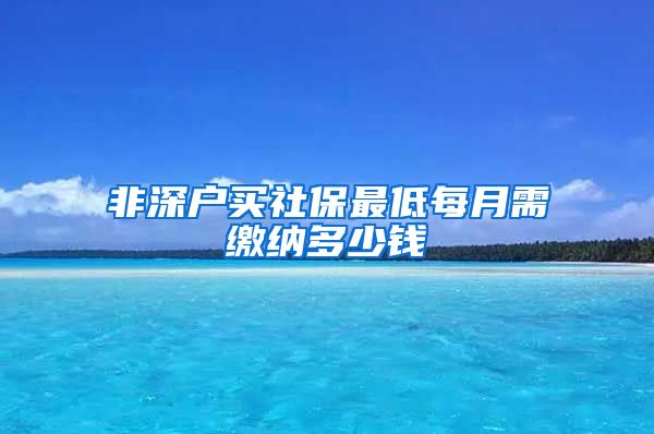 非深户买社保最低每月需缴纳多少钱