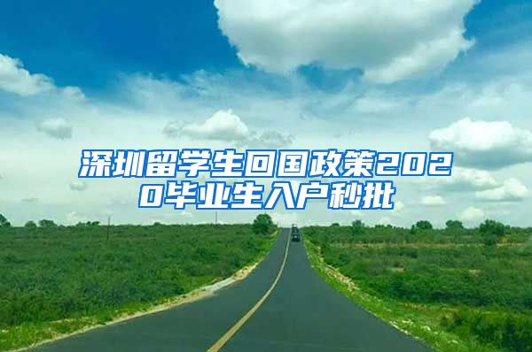 深圳留学生回国政策2020毕业生入户秒批