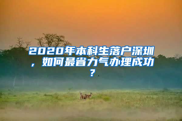 2020年本科生落户深圳，如何最省力气办理成功？