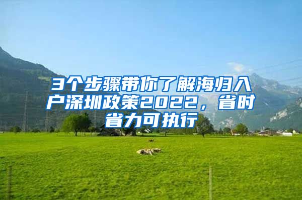 3个步骤带你了解海归入户深圳政策2022，省时省力可执行