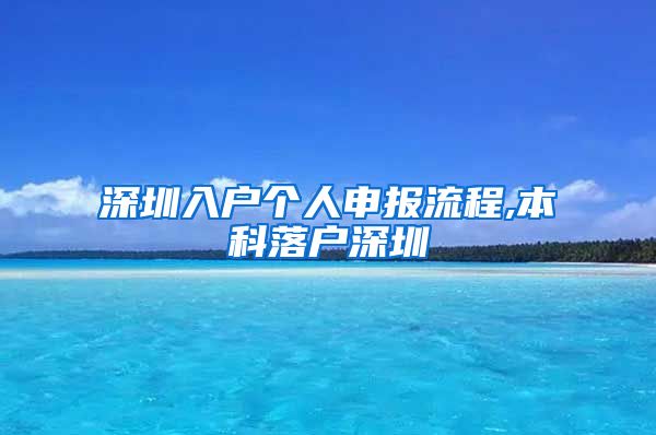 深圳入户个人申报流程,本科落户深圳