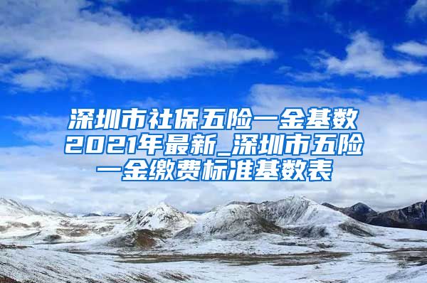 深圳市社保五险一金基数2021年最新_深圳市五险一金缴费标准基数表