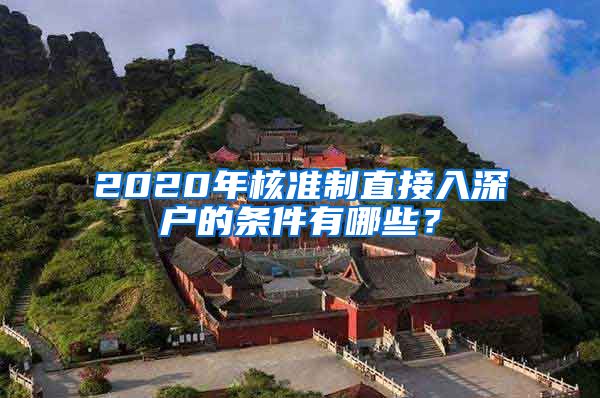 2020年核准制直接入深户的条件有哪些？