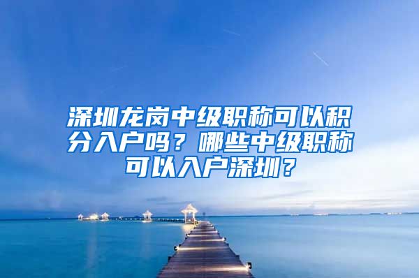 深圳龙岗中级职称可以积分入户吗？哪些中级职称可以入户深圳？