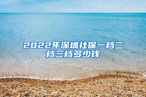 2022年深圳社保一档二档三档多少钱