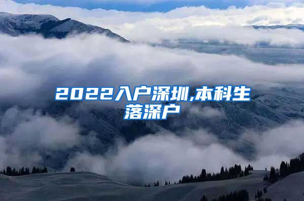 2022入户深圳,本科生落深户