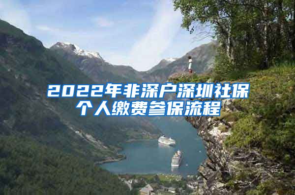 2022年非深户深圳社保个人缴费参保流程