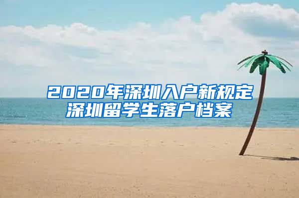 2020年深圳入户新规定深圳留学生落户档案