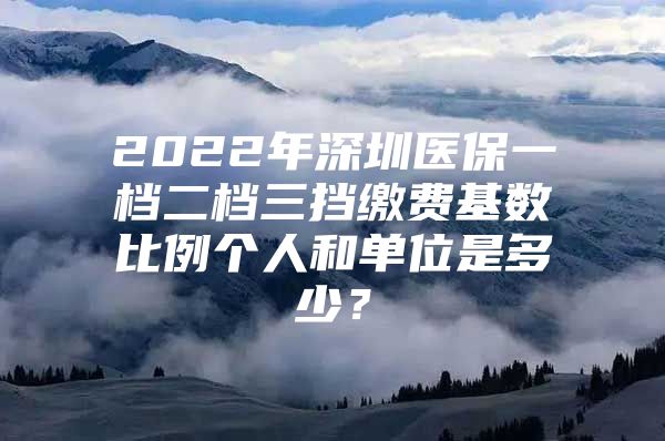 2022年深圳医保一档二档三挡缴费基数比例个人和单位是多少？