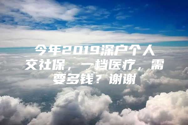 今年2019深户个人交社保，一档医疗，需要多钱？谢谢