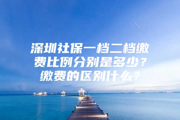 深圳社保一档二档缴费比例分别是多少？缴费的区别什么？