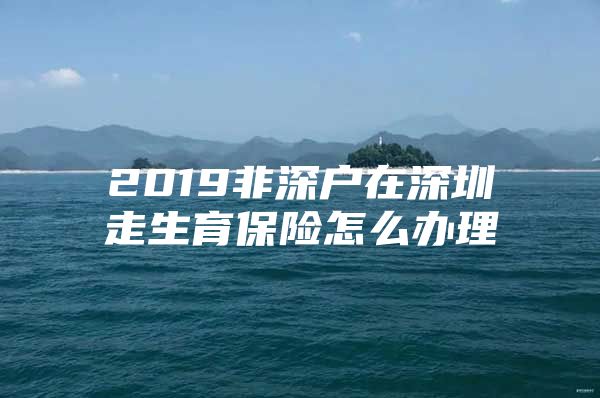 2019非深户在深圳走生育保险怎么办理