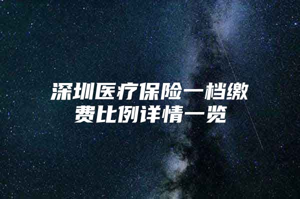 深圳医疗保险一档缴费比例详情一览