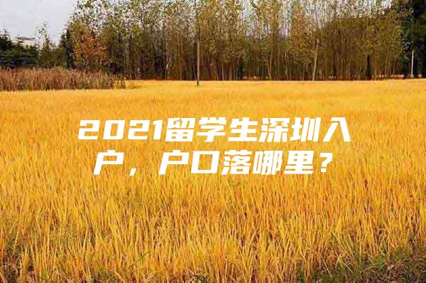 2021留学生深圳入户，户口落哪里？