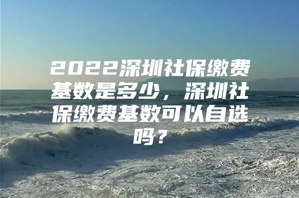 2022深圳社保缴费基数是多少，深圳社保缴费基数可以自选吗？