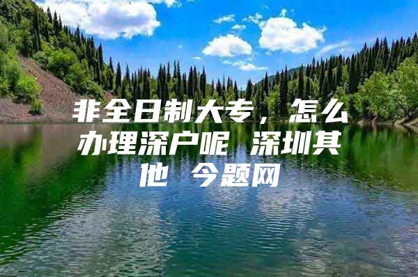 非全日制大专，怎么办理深户呢 深圳其他 今题网