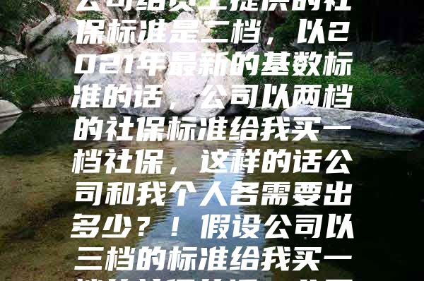 本人非深户，但一直买的是深圳一档社保，公司给员工提供的社保标准是二档，以2021年最新的基数标准的话，公司以两档的社保标准给我买一档社保，这样的话公司和我个人各需要出多少？！假设公司以三档的标准给我买一档的社保的话，公司和我本人又应该各自出多少呢？！