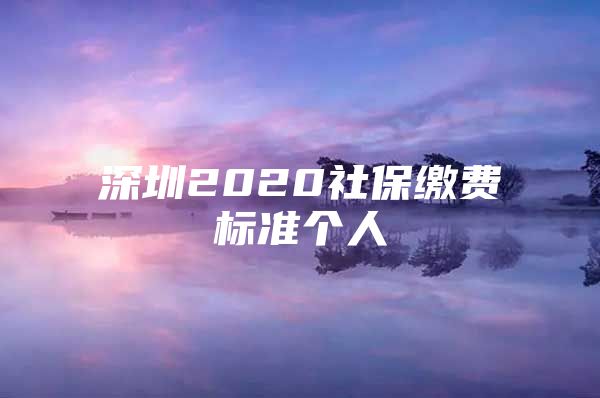 深圳2020社保缴费标准个人