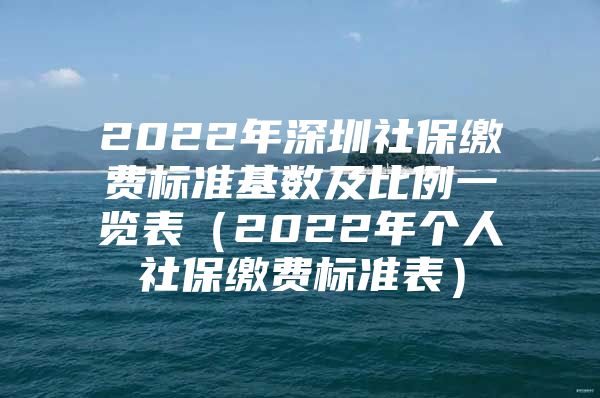 2022年深圳社保缴费标准基数及比例一览表（2022年个人社保缴费标准表）