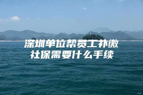 深圳单位帮员工补缴社保需要什么手续