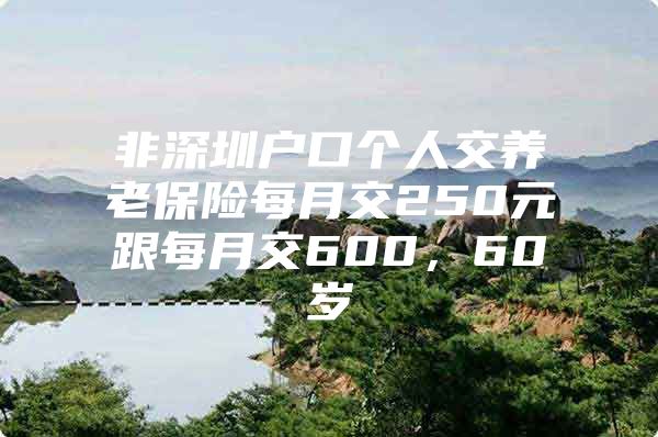 非深圳户口个人交养老保险每月交250元跟每月交600，60岁