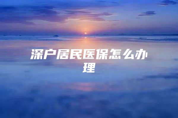 深户居民医保怎么办理