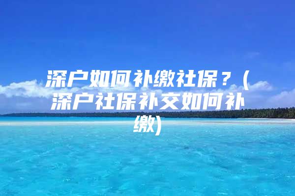 深户如何补缴社保？(深户社保补交如何补缴)