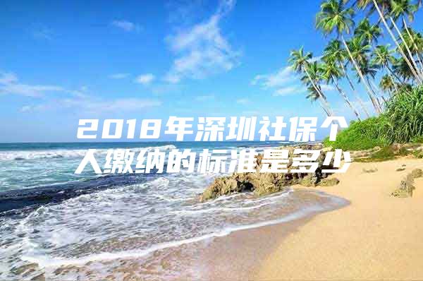 2018年深圳社保个人缴纳的标准是多少