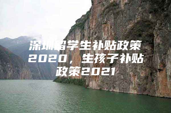 深圳留学生补贴政策2020，生孩子补贴政策2021