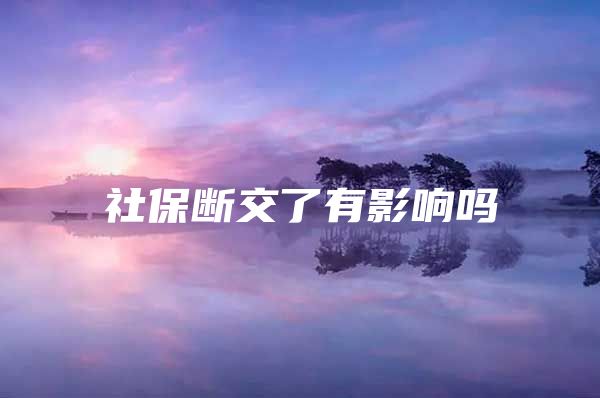 社保断交了有影响吗