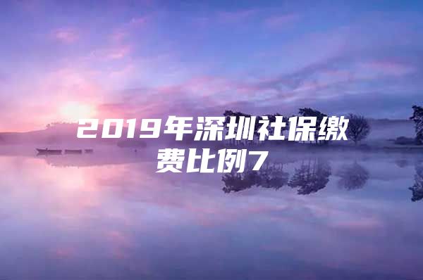 2019年深圳社保缴费比例7