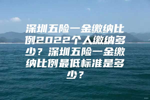 深圳五险一金缴纳比例2022个人缴纳多少？深圳五险一金缴纳比例最低标准是多少？